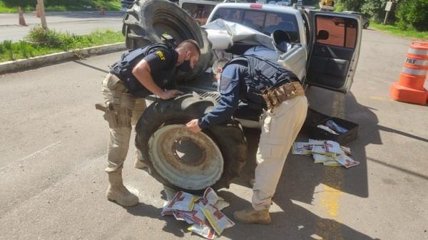 Cruzaltense é preso com 158 quilos de agrotóxicos contrabandeados no pneu