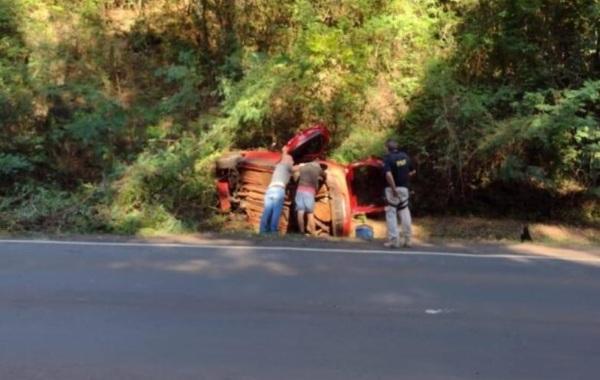 Motorista tomba veículo na BR-158 entre Panambi e Cruz Alta