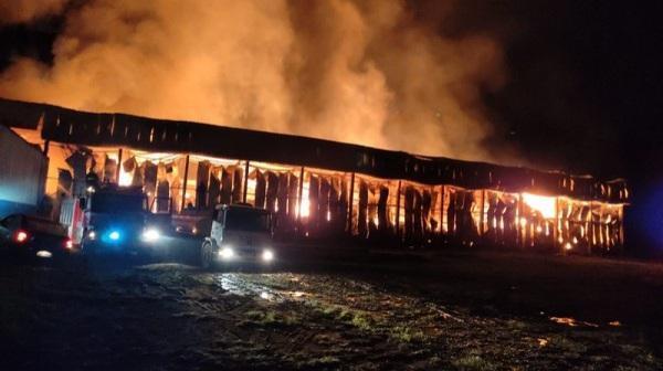 Incêndio de grandes proporções atinge fábrica de maçãs em Vacaria