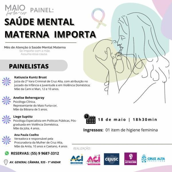 Maio Furta-Cor: ACI promove painel para discutir saúde mental materna