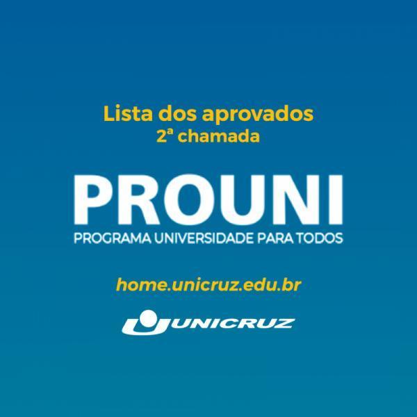 Unicruz divulga a lista dos pré-selecionados na 2ª chamada do ProUni