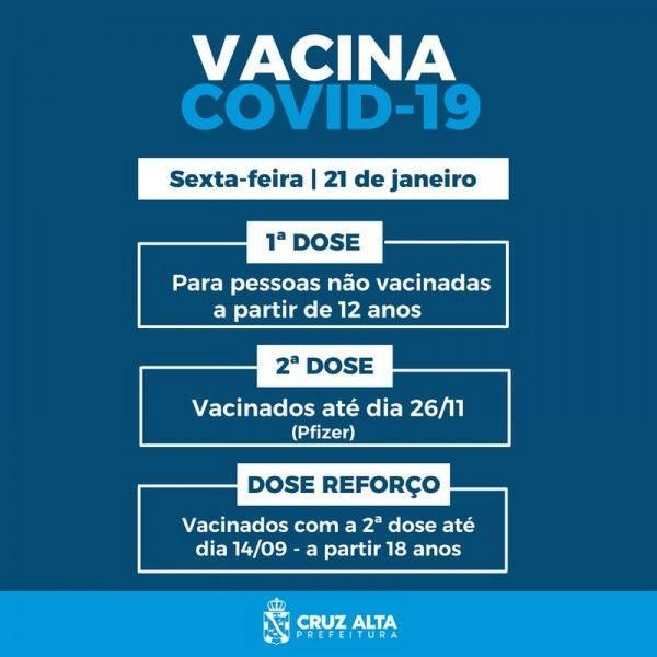 Confira a programação de vacinação para esta sexta-feira