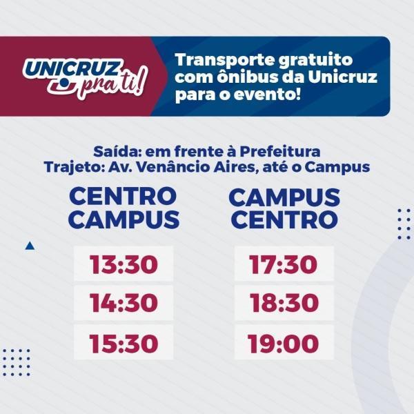 Unicruz disponibiliza õnibus gratuito para evento no campus neste domingo