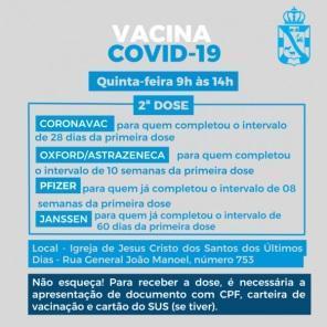 Nesta quinta-feira tem vacinação em adultos contra a Covid-19 em Cruz Alta