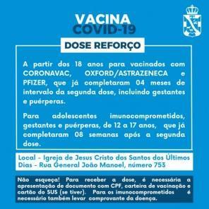 Vacinação contra a Covid-19 continua de segunda até quinta em Cruz Alta