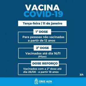 Cruz Alta retoma a vacinação contra Covid-19 na segunda-feira 