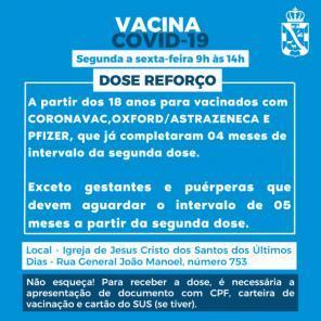 Vacinação contra a Covid-19 e Influenza nesta quarta-feira em Cruz Alta
