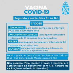 Vacinação contra a Covid-19 nesta terça-feira em Cruz Alta