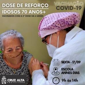Confira a vacinação contra a Covid-19 nesta sexta-feira em Cruz Alta