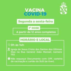 Vacinação contra a Covid-19 continua nesta segunda em Cruz Alta