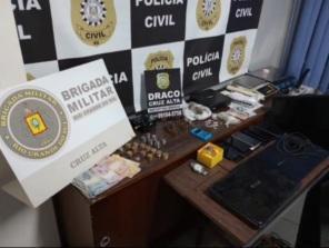 Seis indivíduos são presos por furto e tráfico de drogas em Cruz Alta