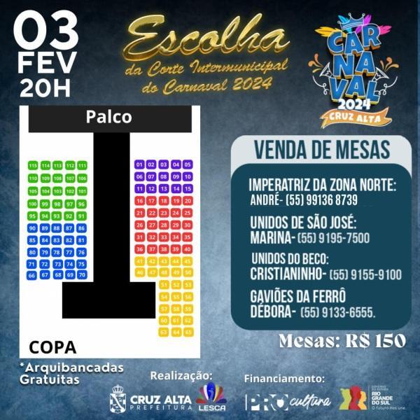 CARNAVAL 2024: Corte Intermunicipal será escolhida neste sábado dia 03