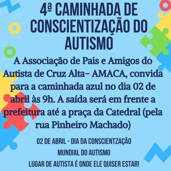 AMACA promove 4ª Caminhada de Conscientização do Autismo