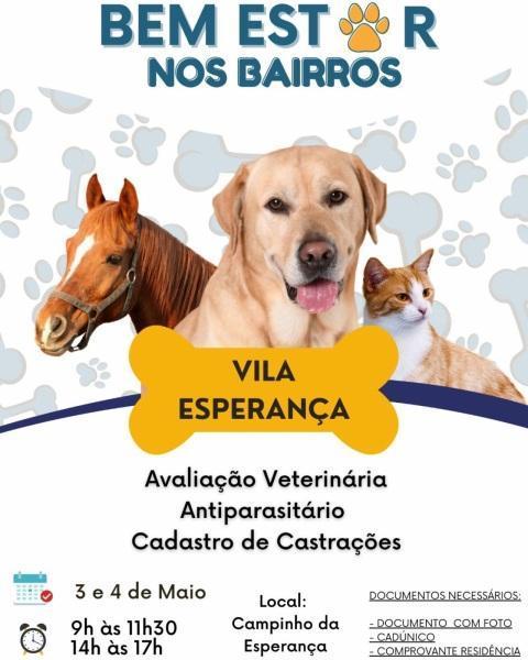  Campanha Bem Estar nos Bairros será na quarta e quinta na Vila Esperança