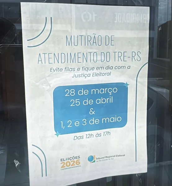 Cartório Eleitoral de Cruz Alta terá plantão até domingo para regularização