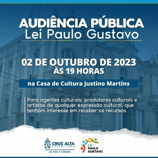 Audiência pública vai tratar sobre a Lei Paulo Gustavo nesta segunda-feira