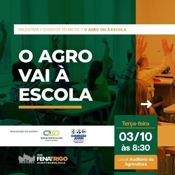 Escolas municipais participarão do Projeto O Agro Vai à Escola