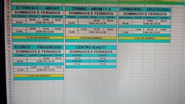 Horários dos ônibus para o Feriado de Finados em Cruz Alta