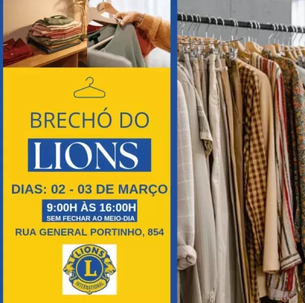 Brechó do Lions segue nesta terça com peças a partir de R$ 2,00
