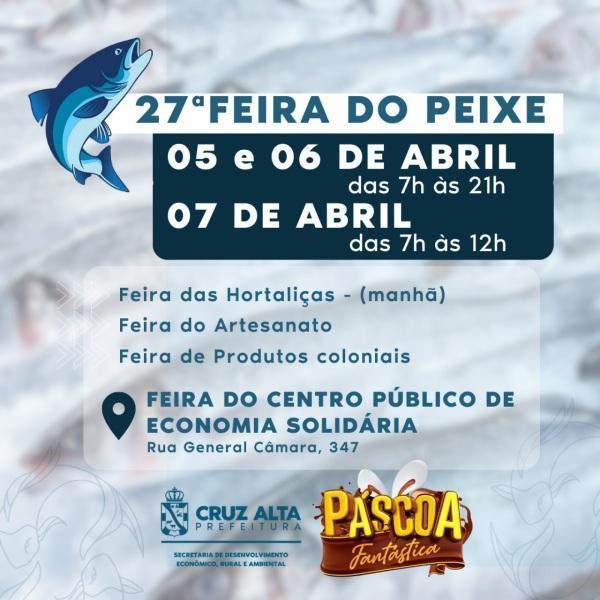 27ª Edição da Feira do Peixe em Cruz Alta começa na próxima quarta