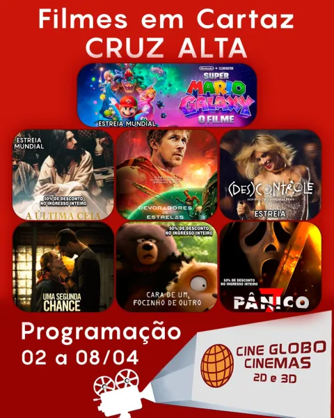 CINEMA> Confira os filmes em Cartaz neste sábado em Cruz Alta