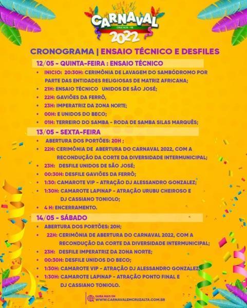 Programação do Carnaval fora de época de Cruz Alta é divulgada