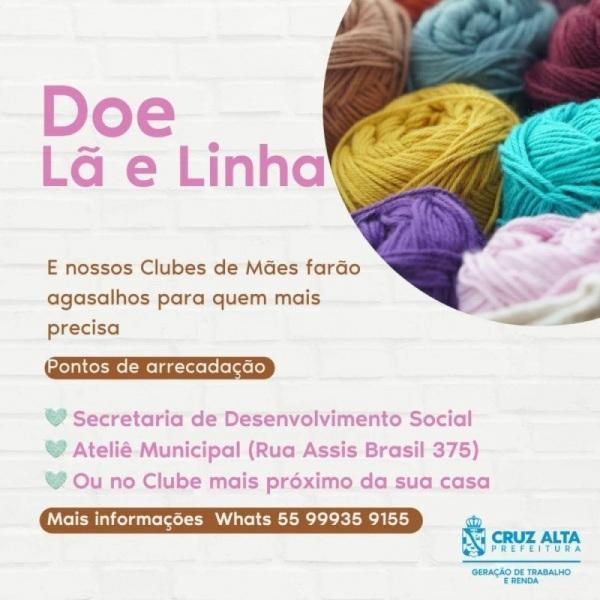 Campanha arrecada lã e linha para a confecção de agasalhos