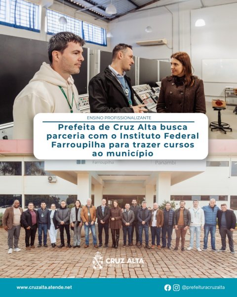 Prefeita articula parceria com IFFar para cursos em Cruz Alta