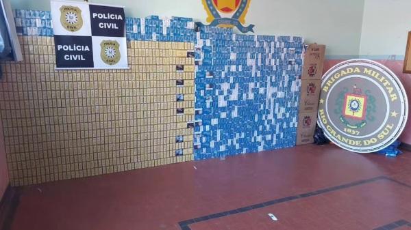 ESPERANÇA DO SUL: Brigada e Polícia Civil apreendem 2.500 pacotes de cigarros