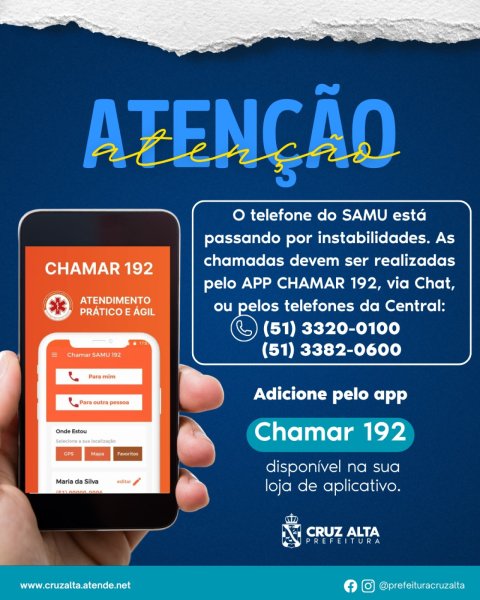 Telefone do SAMU enfrenta instabilidade em Cruz Alta