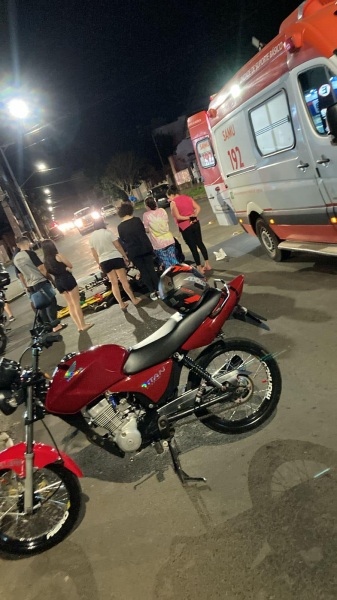 Acidente na Barão do Rio Branco em Cruz Alta deixa motociclista ferido