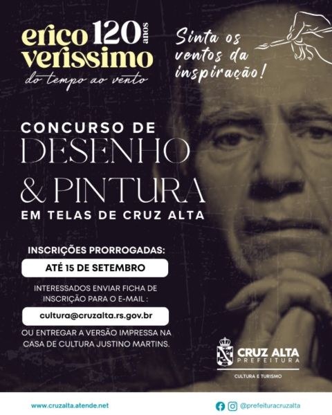 Prorrogadas inscrições para Concurso de Desenho e Pintura em Cruz Alta