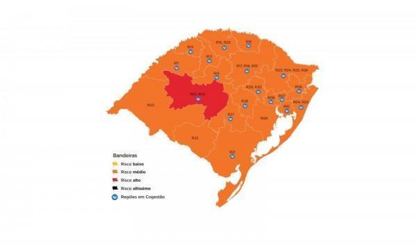 Cruz Alta segue por mais uma semana na bandeira laranja