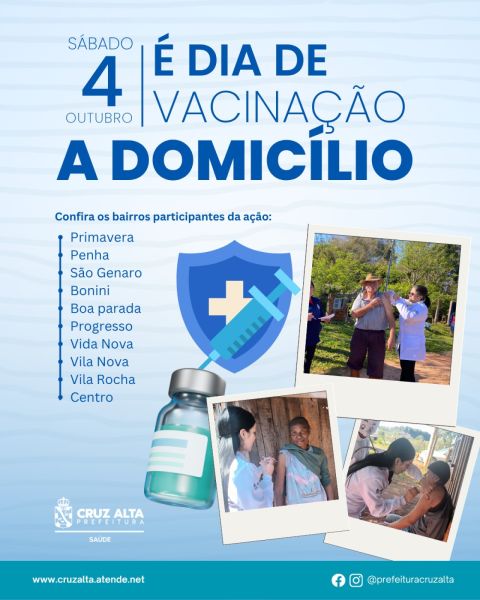HOJE> Cruz Alta realiza vacinação a domicílio em dez bairros