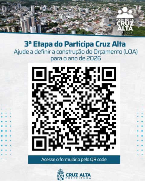 Cruz Alta abre 3ª etapa do Programa Participa para definir LOA 2026