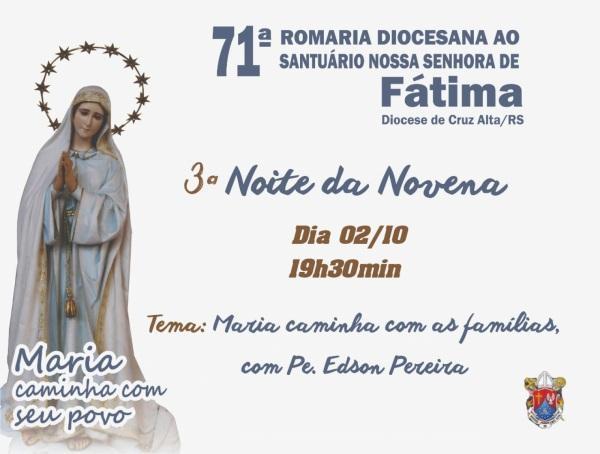 Novena da Romaria de Fátima entra na terceira noite
