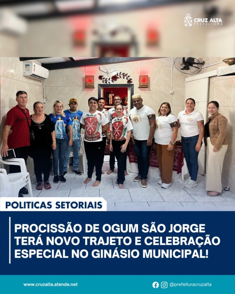 DIA 26 DE ABRIL> Procissão de Ogum São Jorge terá novo trajeto 