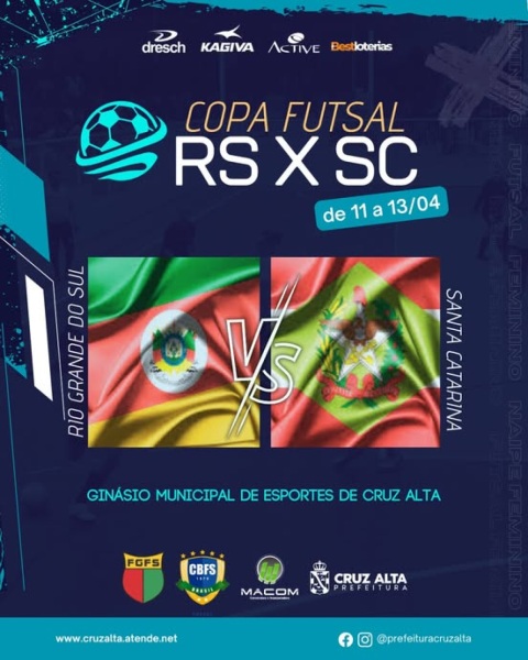 PRÓXIMO FINAL DE SEMANA>COPA RS x SC de Futsal Feminino em Cruz Alta