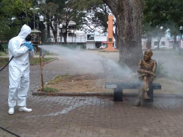 Espaços públicos do município passaram por processo de Sanitização