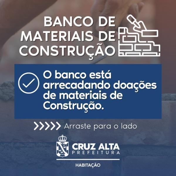 Banco de Materiais está recebendo doações