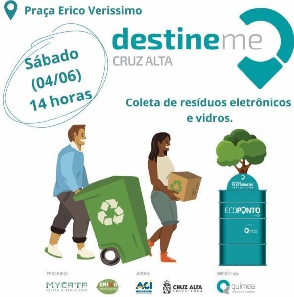 Sábado tem ação de recolhimento de resíduos eletrônicos e vidros em Cruz Alta