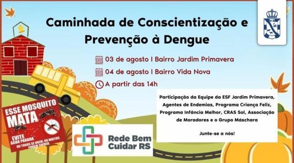 ESF Jardim Primavera realizará caminhada de conscientização à Dengue