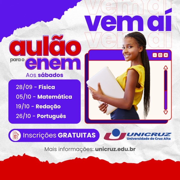 UNICRUZ promove aulões gratuitos para preparação do ENEM