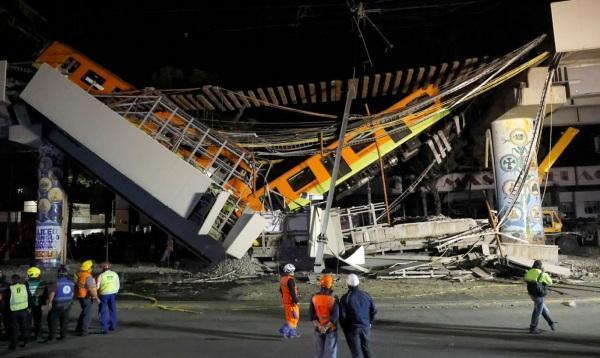 Queda de viaduto por onde passava metrô deixa mortos e feridos no México
