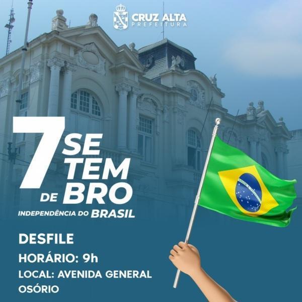 Militares, escolas municipais e duas estaduais no desfile de Sete de Setembro