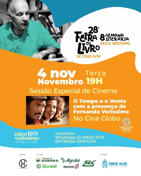 Sessão gratuita de O Tempo e o Vento marca início da 28ª Feira do Livro