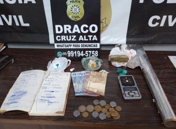 Polícia Civil efetua prisão em flagrante por tráfico de drogas em Cruz Alta