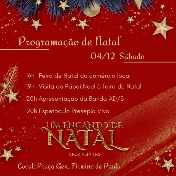 Programação deste sábado para Um Encanto de Natal