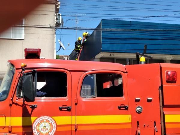 Princípio de incêndio em agência bancária é registrado em Cruz Alta