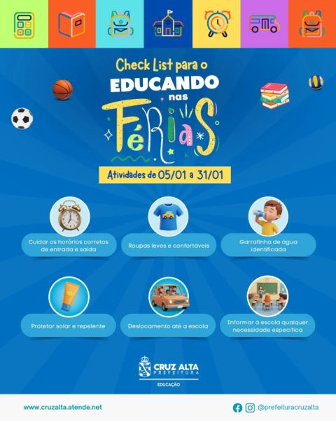 Educando nas Férias inicia hoje com orientações aos estudantes e pais